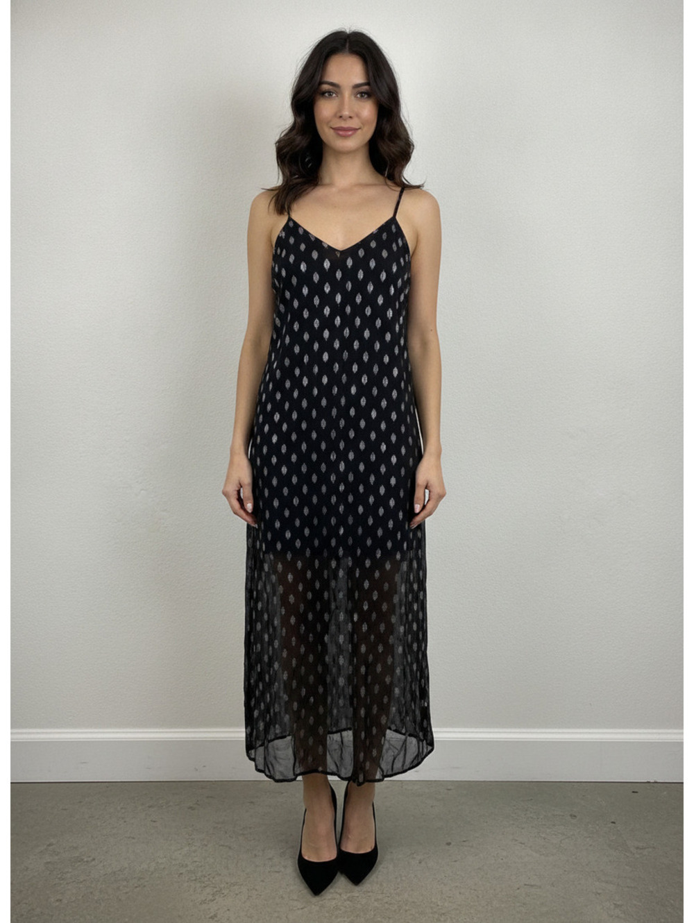 NWT Anthropologie Band of Gypsies Black Metallic Dress